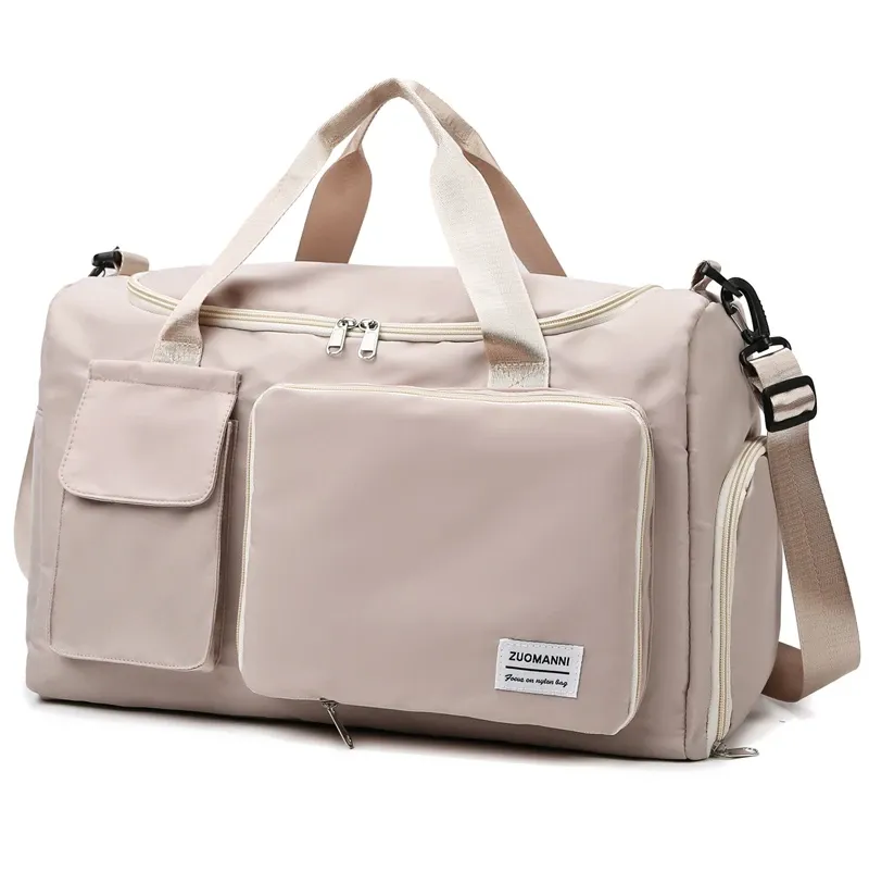 Sac de voyage à main grande capacité pour week-end, sac de sport de nuit avec compartiment à chaussures, sac de sport et de fitness pour femme 12