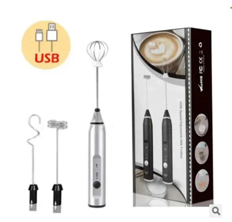 Mousseur à lait électrique portable rechargeable USB, mini fouet à café, cappuccino et œufs 7
