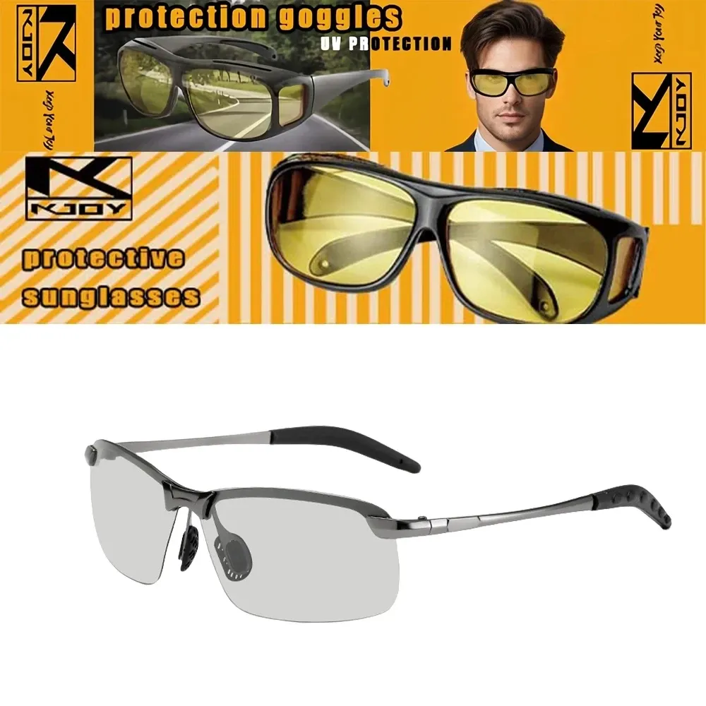 Lunettes de soleil photochromiques polarisées pour homme, conduite jour et nuit 3