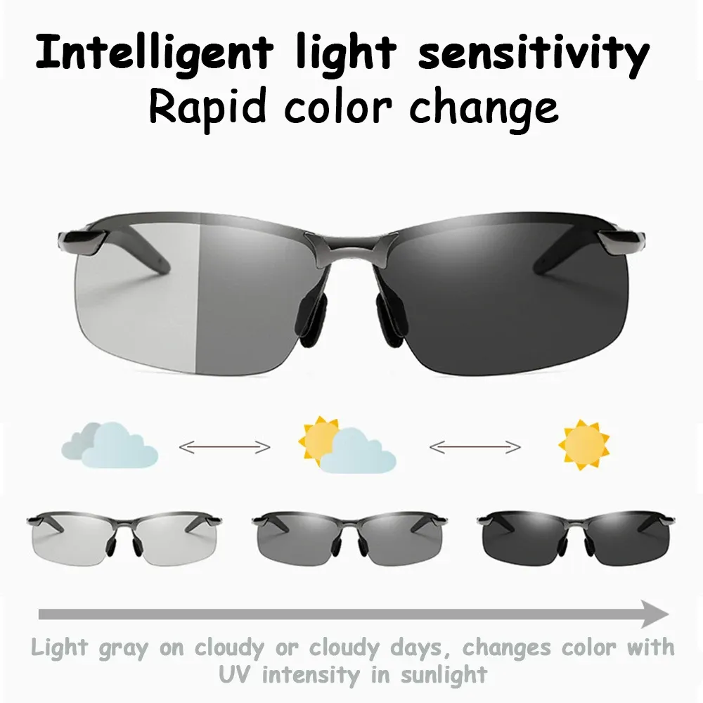Lunettes de soleil photochromiques pour homme, vue de face