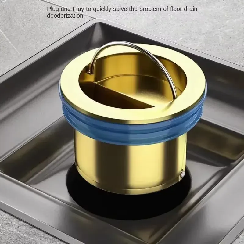 Noyau de siphon de sol tout cuivre anti-odeurs avec grille de protection et filtre à cheveux 6