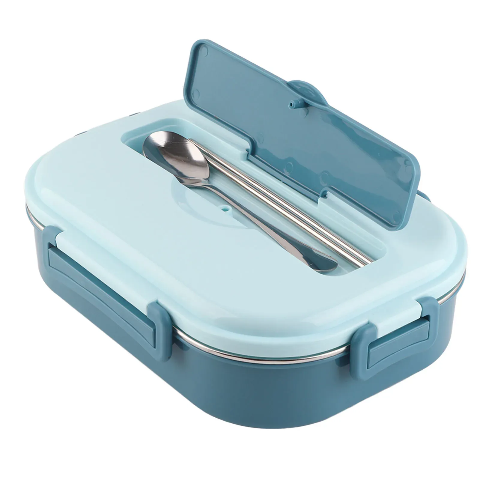 Récipient de stockage alimentaire en acier inoxydable avec 4 compartiments extensibles, boîte à lunch portable et boîte bento pour étudiants et adultes 9