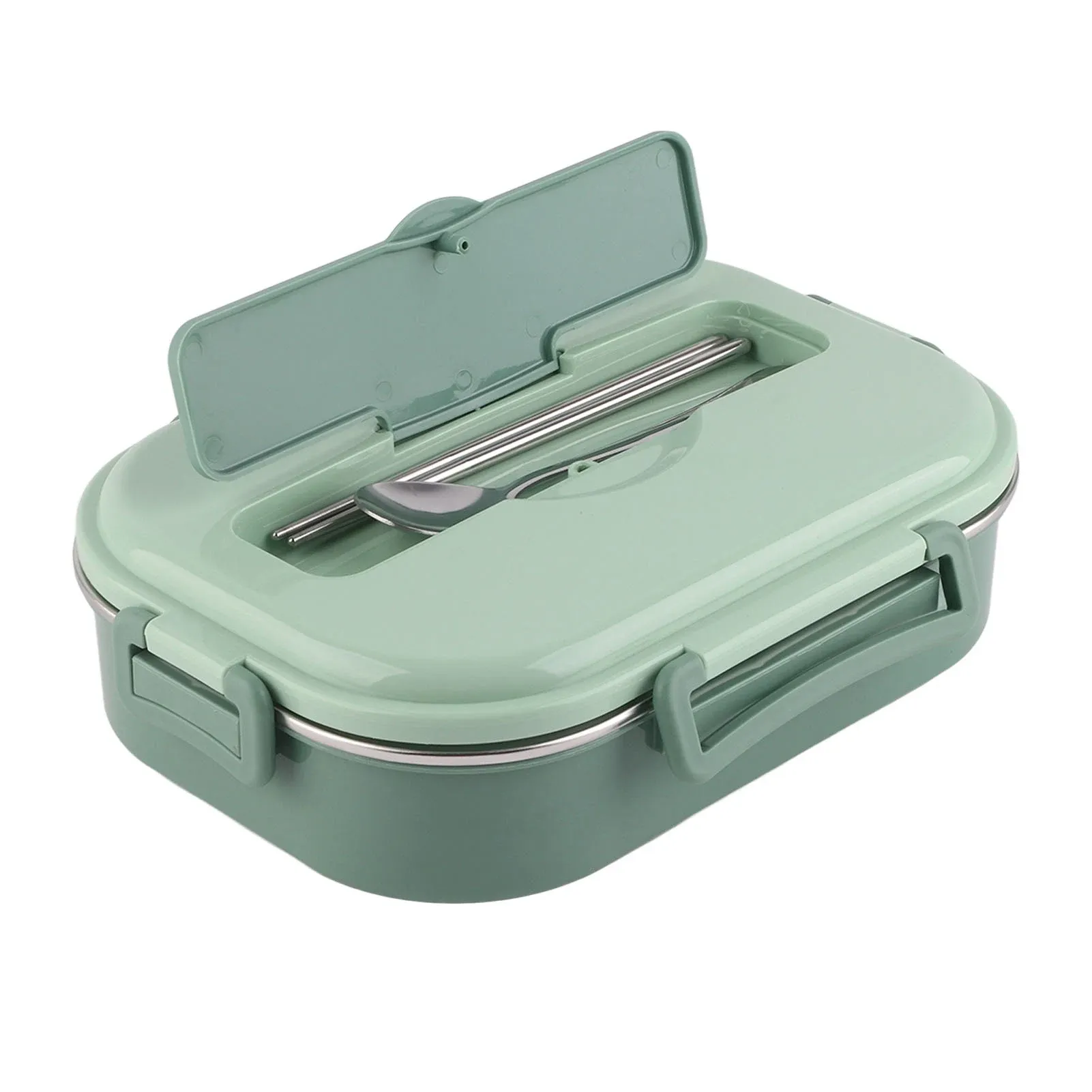 Récipient de stockage alimentaire en acier inoxydable avec 4 compartiments extensibles, boîte à lunch portable et boîte bento pour étudiants et adultes 8