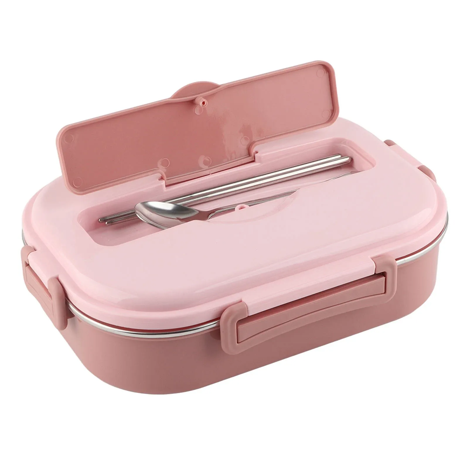 Récipient de stockage alimentaire en acier inoxydable avec 4 compartiments extensibles, boîte à lunch portable et boîte bento pour étudiants et adultes 7