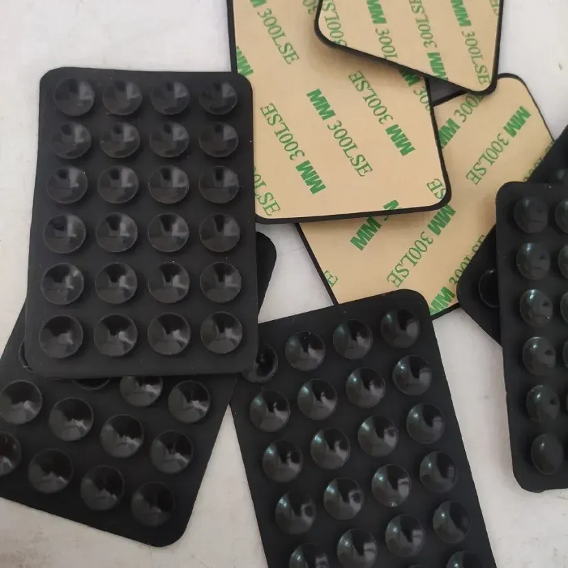 Support de téléphone en silicone à ventouse, tapis antidérapant, fixation murale multifonctionnelle avec autocollant au dos 2