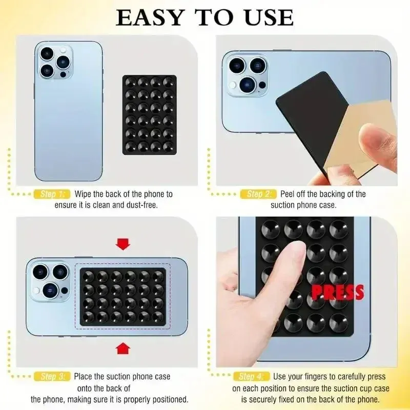Support de téléphone à ventouse en silicone, fixation sur coque
