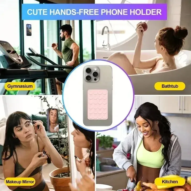 Support de téléphone à ventouse en silicone, vue latérale