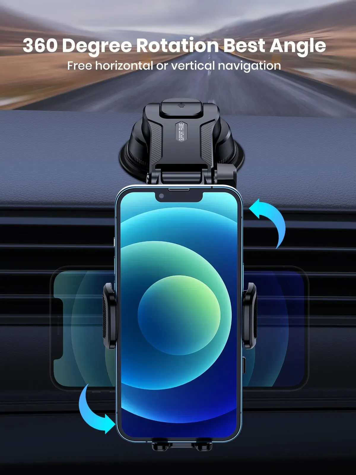Support de téléphone pour voiture TOPK, rotation à 360 degrés