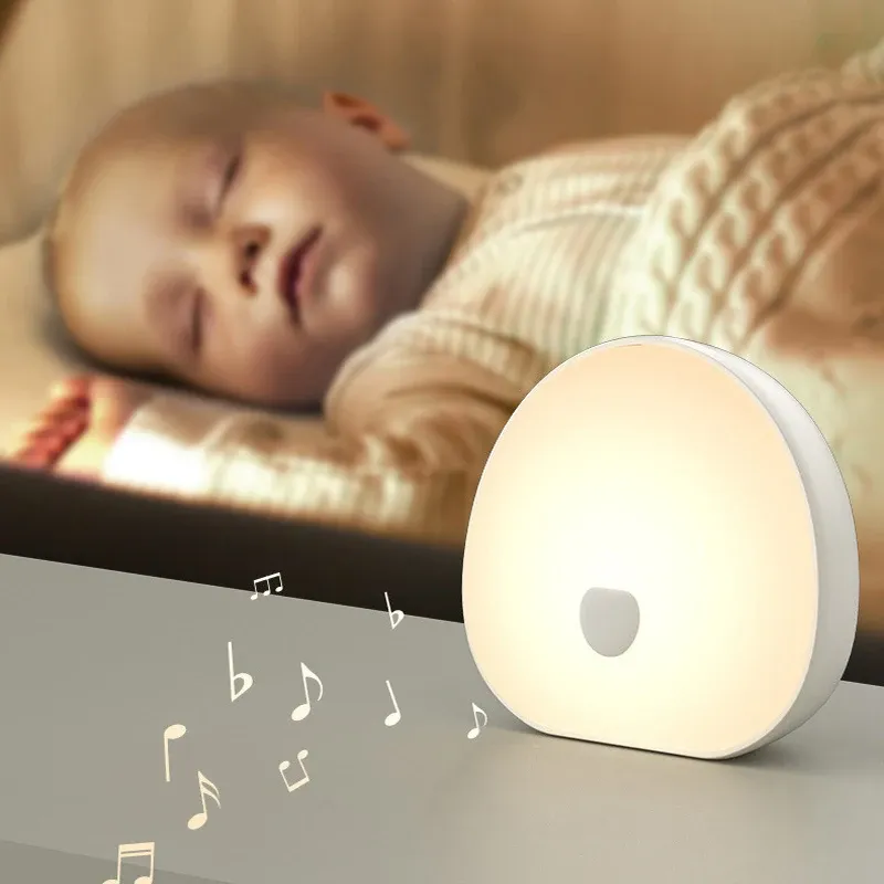 Machine à bruit blanc RVB avec son apaisant, veilleuse LED tactile rechargeable, lampe audio et de sommeil relaxante pour bébé