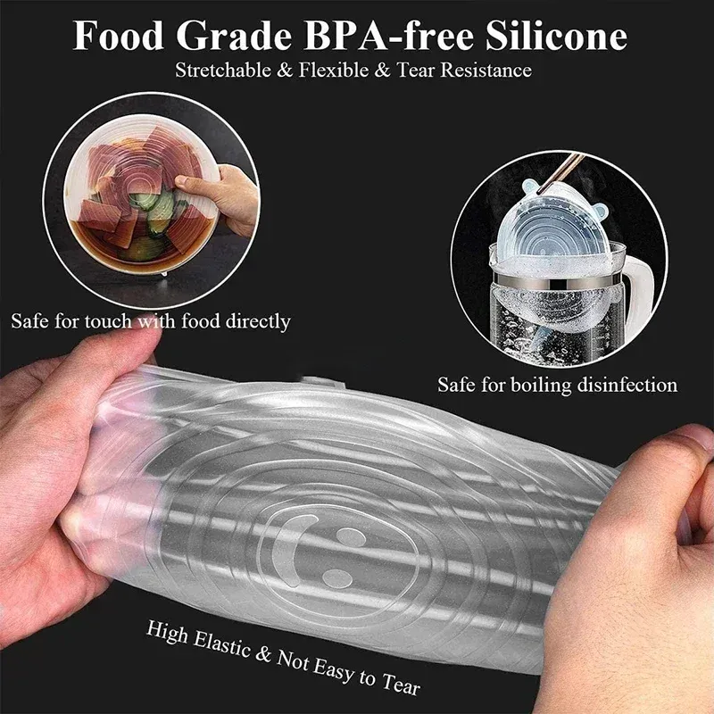 Couvercle extensible en silicone réutilisable, couvercle alimentaire pour conservation de la fraîcheur 3