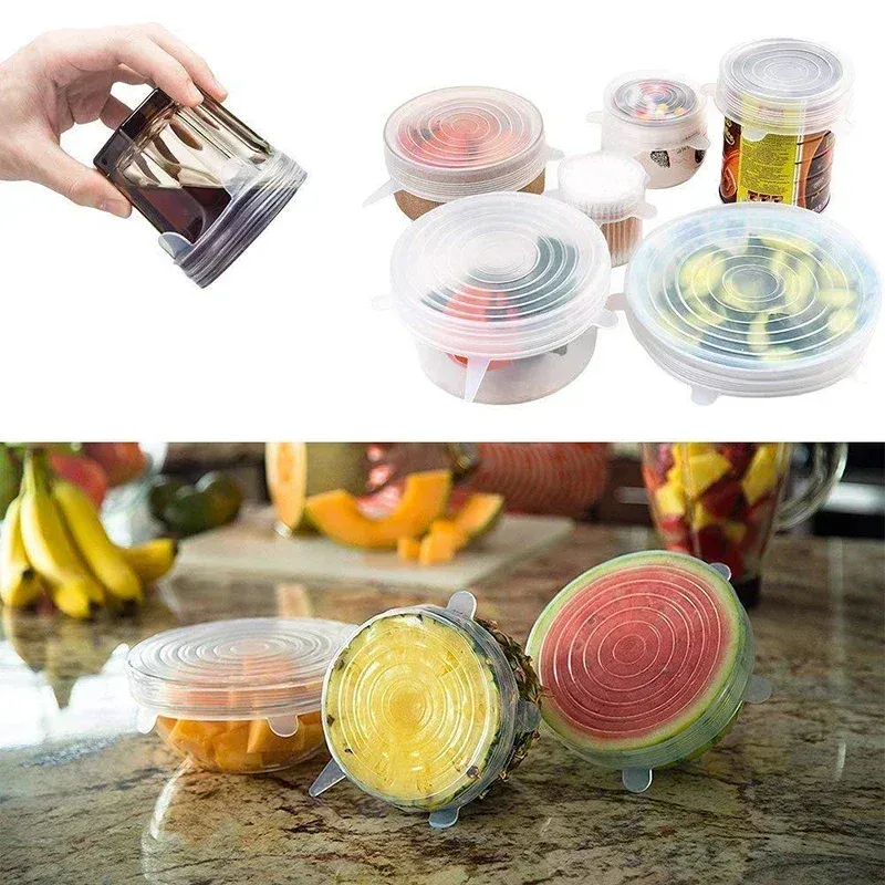 Couvercle extensible en silicone réutilisable, couvercle alimentaire pour conservation de la fraîcheur 2