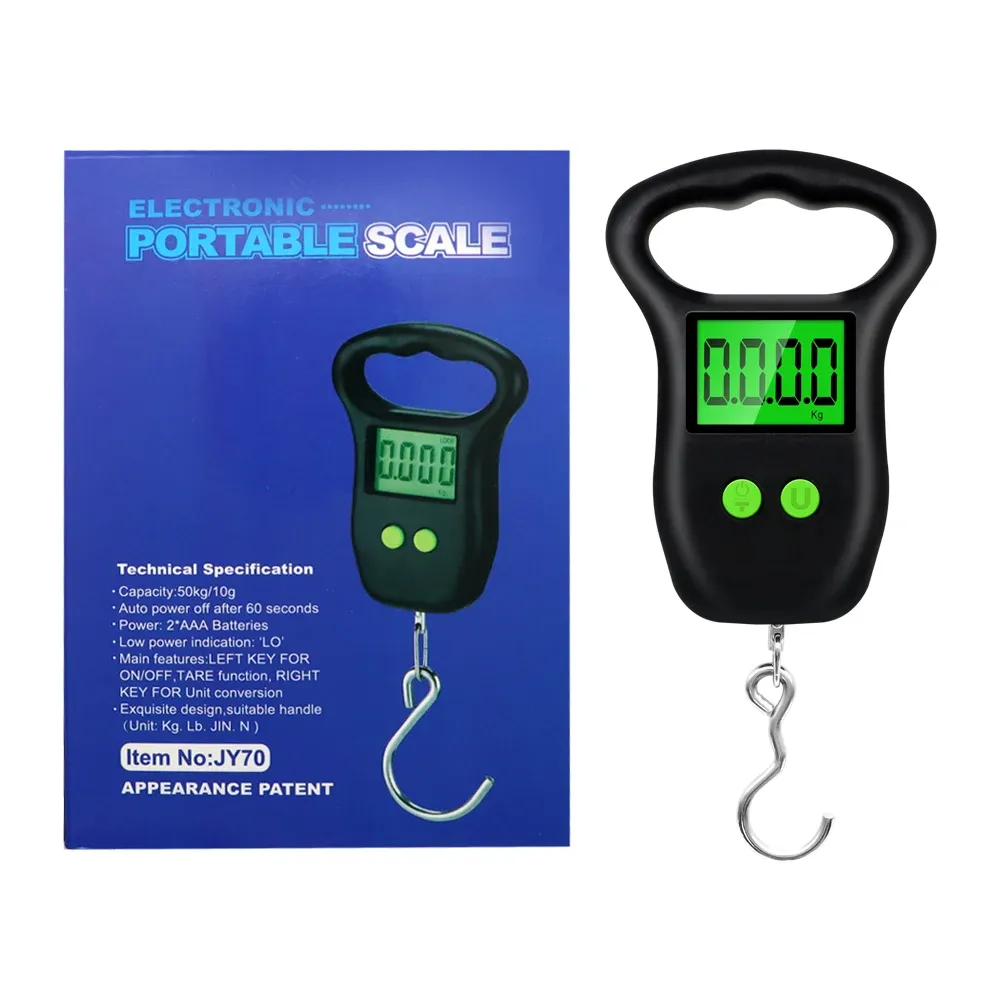 Balance numérique suspendue 50 kg / 10 g portable pour bagages, écran LCD, avec crochet et poignée confortable 8