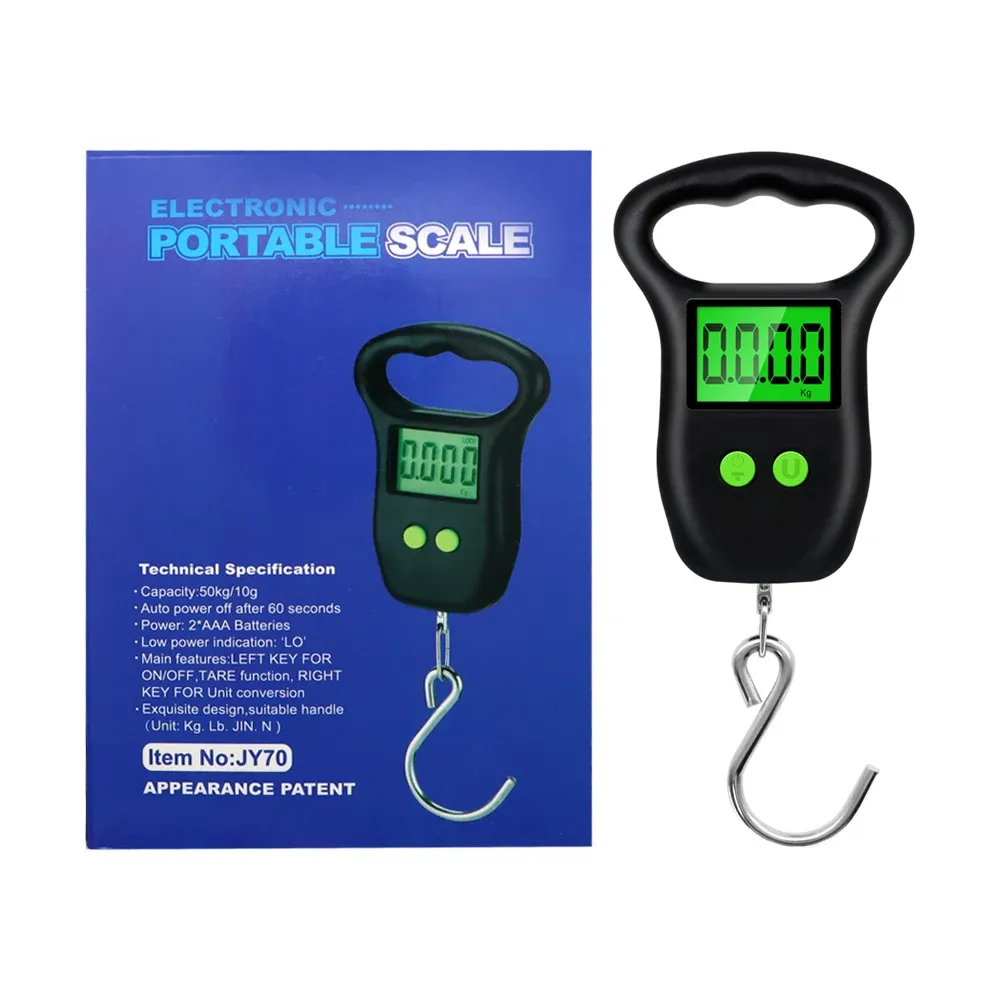 Balance numérique suspendue 50 kg / 10 g portable pour bagages, écran LCD, avec crochet et poignée confortable 7
