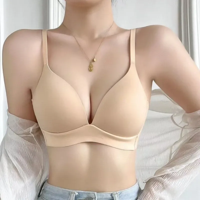 Soutien-gorge push-up sans couture au style japonais, confortable et sans armatures, pour femme, décolleté en V profond, bralette, bonnets 3/4, lingerie du quotidien confortable, tailles S à XL 8