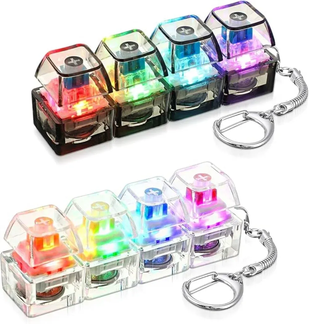 Porte-clés clavier lumineux à bouton LED cliquable, jouet anti-stress pour le bureau, 1 pièce - Image 1