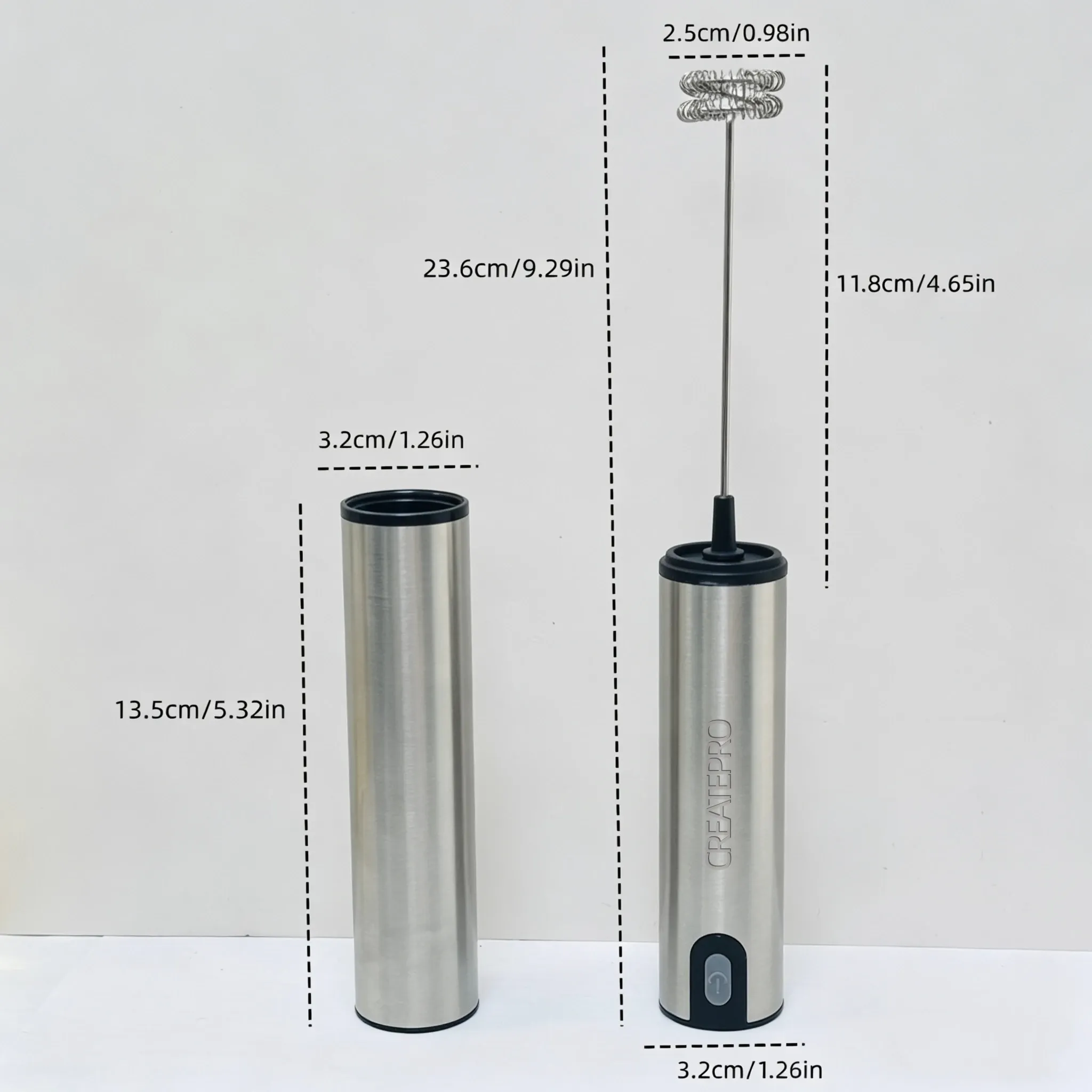 Mousseur à lait électrique portable en acier inoxydable, rechargeable par USB, avec couvercle de rangement, pour café et latte 2