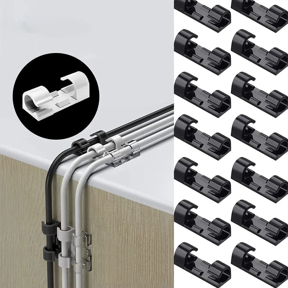 Clips auto-adhésifs de gestion des câbles pour bureau, lot de 5 ou 20 - Image 1
