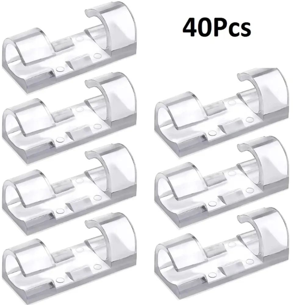 Clips auto-adhésifs de gestion des câbles pour bureau, lot de 5 ou 20 7