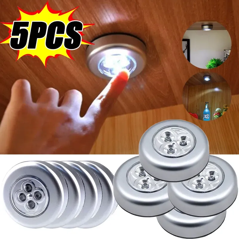 Lot de 1 à 5 veilleuses LED sans fil à commande tactile pour armoire et placard, fonctionnant sur piles