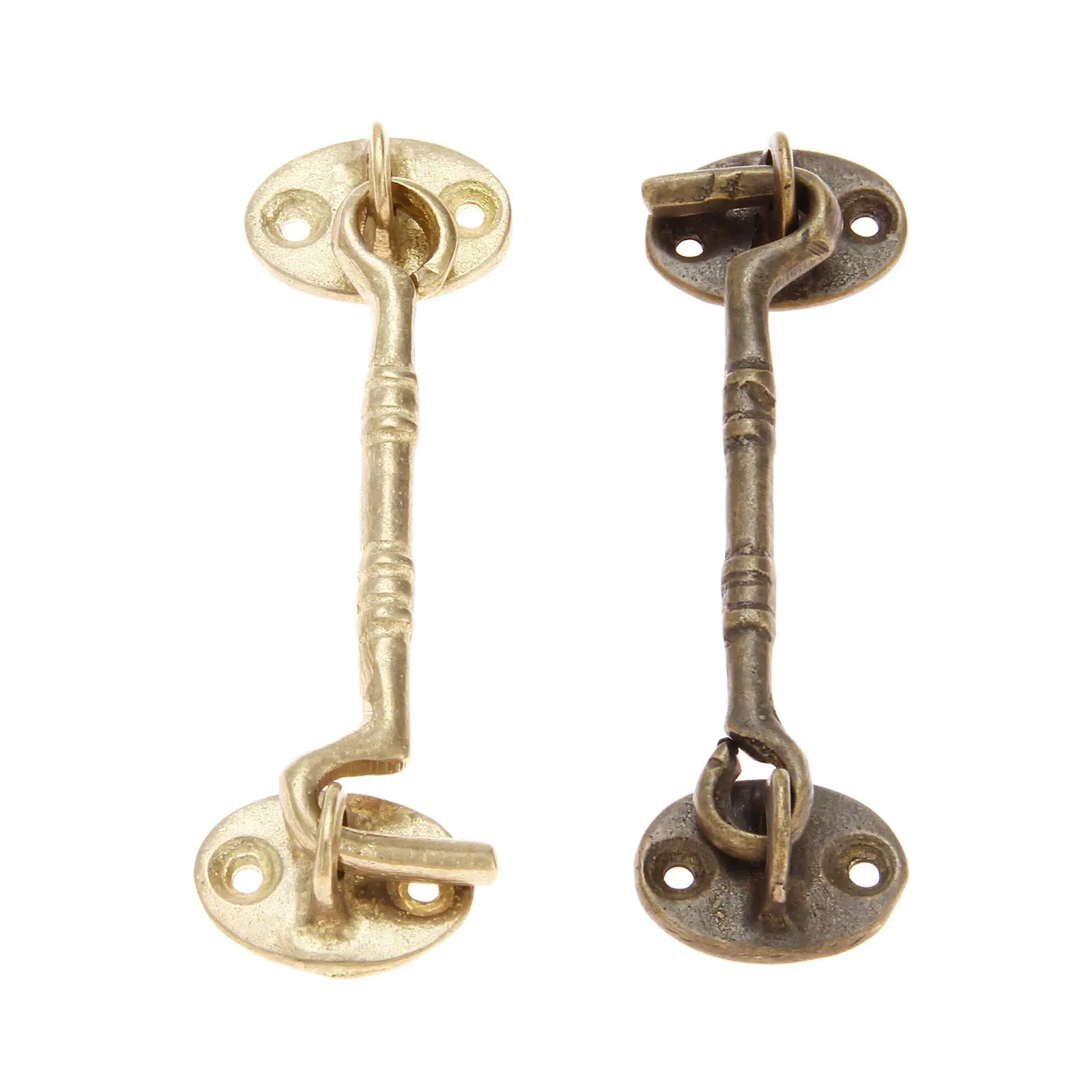 Loquet à crochet et œillet en bronze antique, crochet de cabine et œillet en laiton, loquet rapide pour armoire, porte, fenêtre, cabine, abri de jardin, 11 cm 1