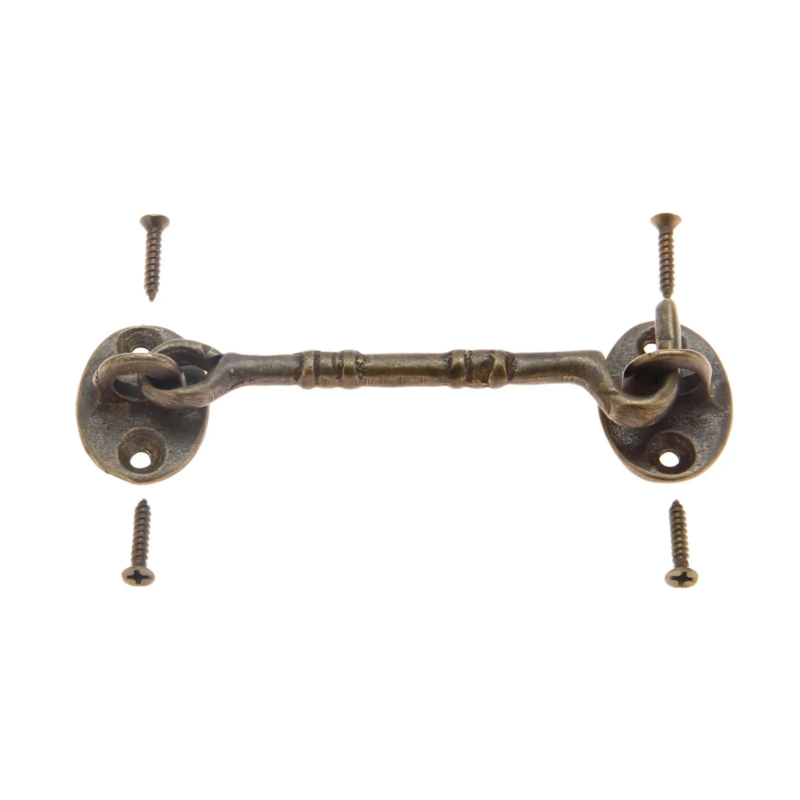 Loquet à crochet et œillet en bronze antique, crochet de cabine et œillet en laiton, loquet rapide pour armoire, porte, fenêtre, cabine, abri de jardin, 11 cm 5