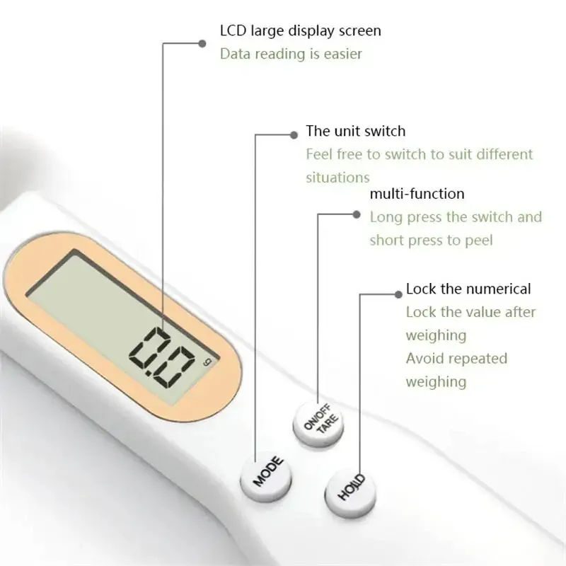 Cuillère de pesée électronique réglable à écran LCD 4