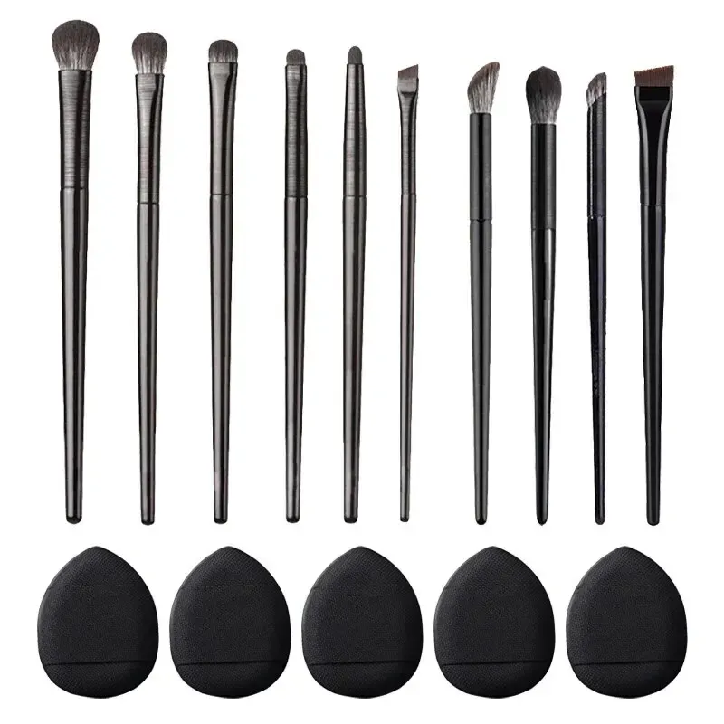 Ensemble de 10 pinceaux à fard à paupières à poils souples pour le maquillage des yeux