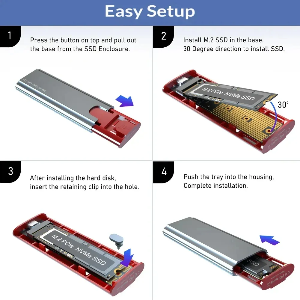 Boîtier SSD M.2 en aluminium, détail du design