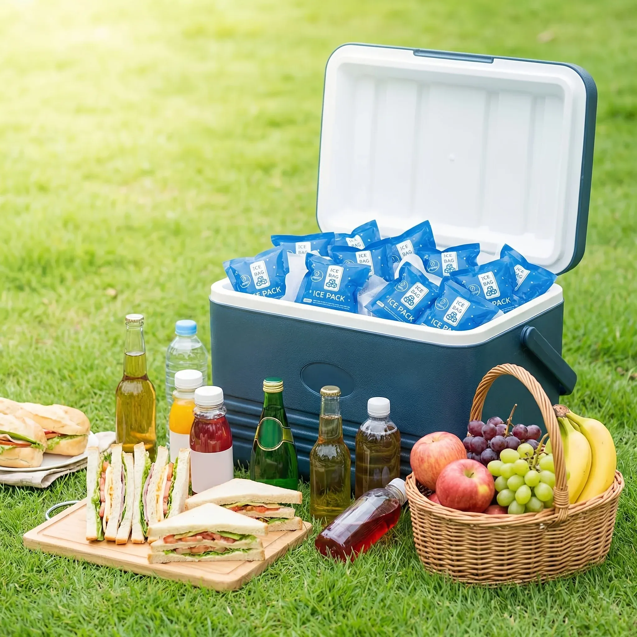 Lot de 100 sacs de glace auto-absorbants 7 x 7 cm, réutilisables, pour la conservation au frais des aliments et boissons 5
