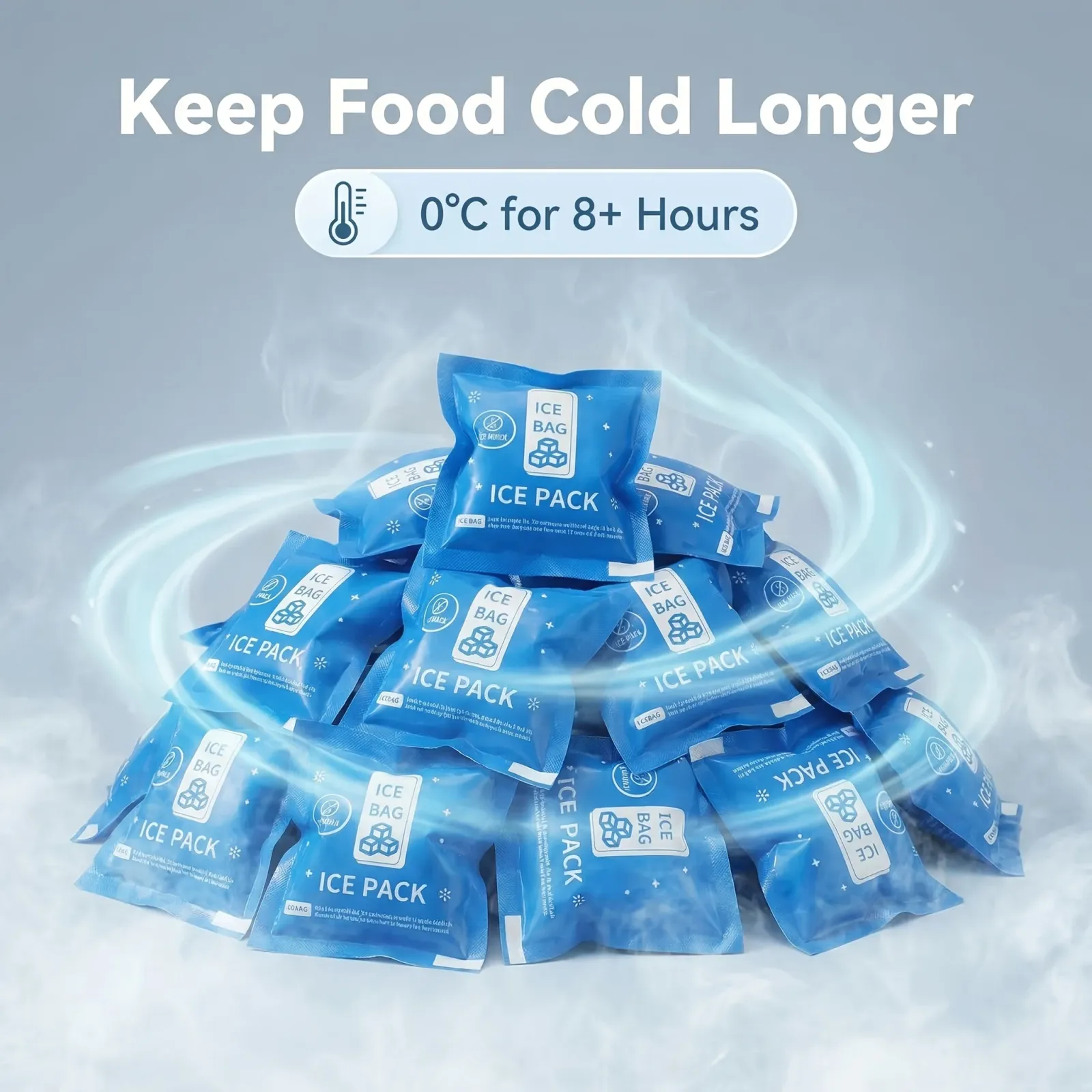 Sachets de glace auto-absorbants en situation