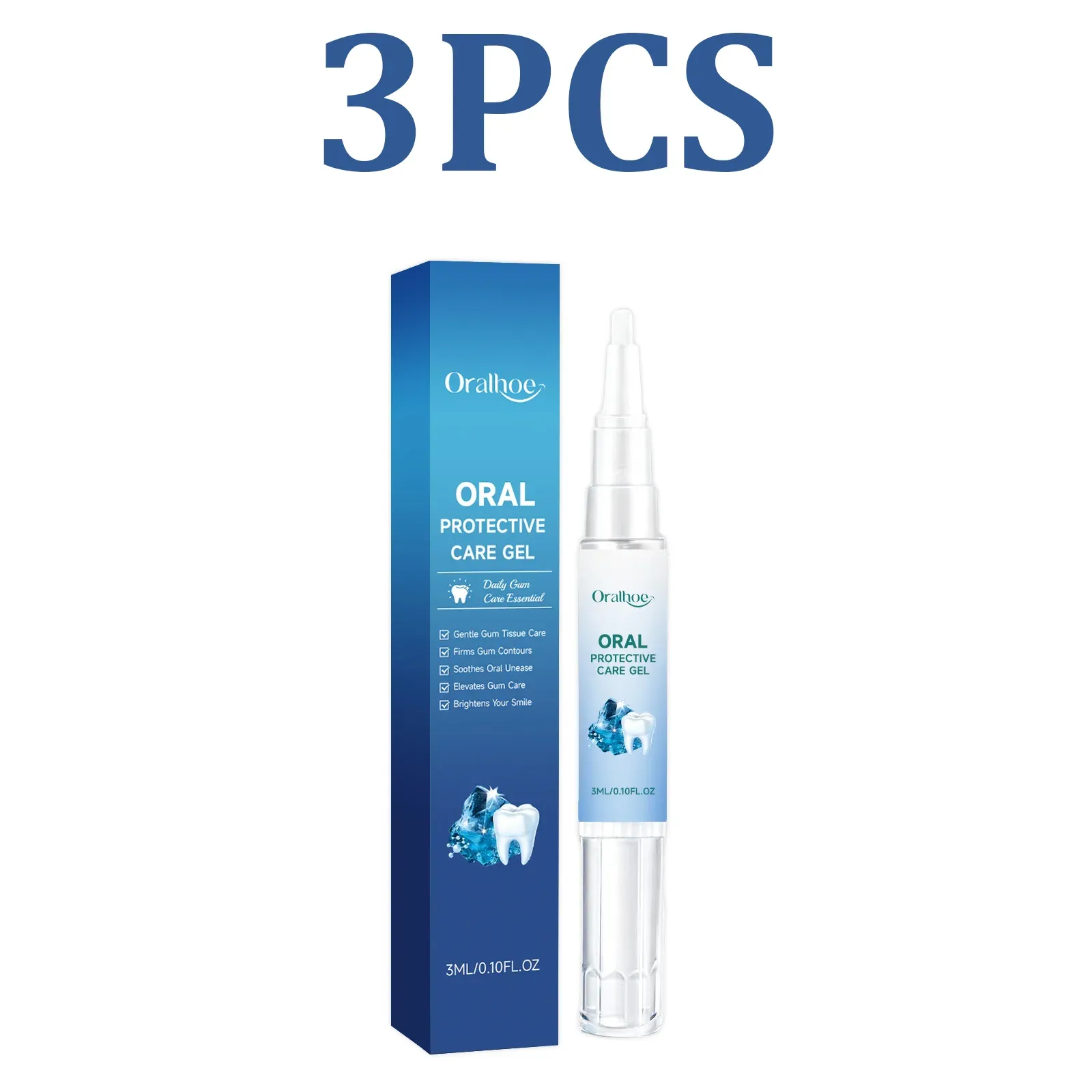 Gel de Soin des Gencives Apaisant pour Haleine Fraîche et Élimination des Taches Dentaires, Format Portable 10
