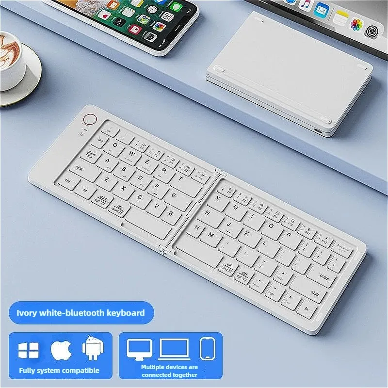 MINGCVIL Mini clavier sans fil pliable Bluetooth portable, fin et rechargeable, compatible iOS, Windows et Android 7