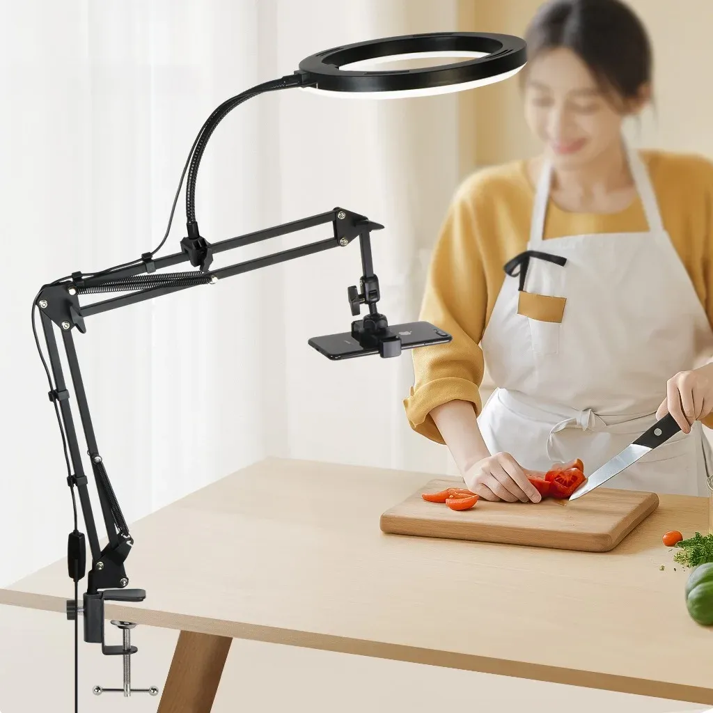 Support en direct pour téléphone portable, éclairage aérien professionnel, caméra de prise de vue fixe avec enregistrement d'instructions, bâton de selfie vidéo 4