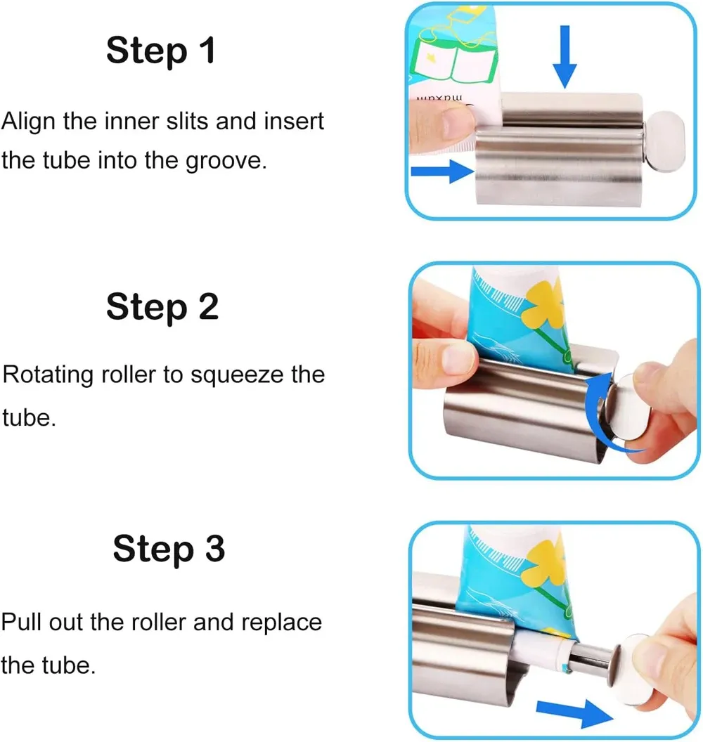 Presse-tube, finition en acier inoxydable