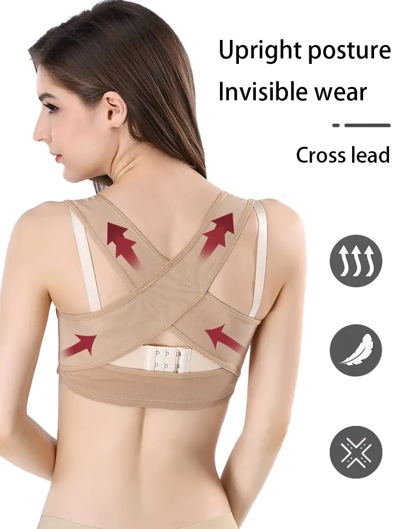 Corset correcteur de posture, vue de face