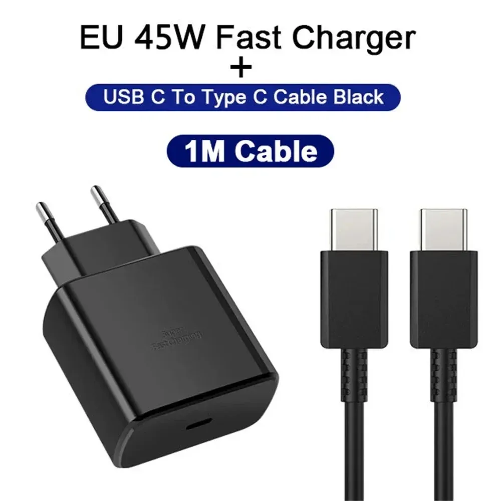 Chargeur Rapide 45W USB-C PD avec Câble Type C pour Samsung Galaxy S24 Ultra, S23, S22, S21, Note10, A54 et A34 8