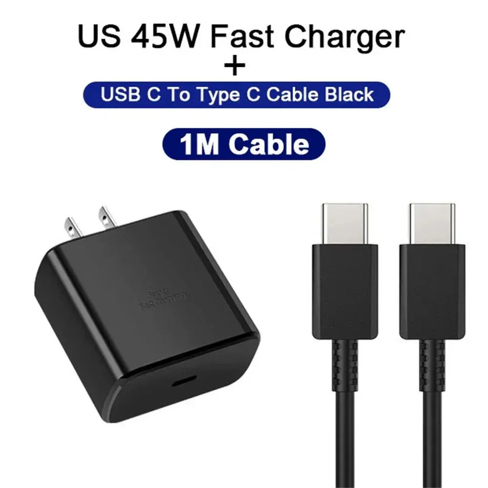 Chargeur Rapide 45W USB-C PD avec Câble Type C pour Samsung Galaxy S24 Ultra, S23, S22, S21, Note10, A54 et A34 7