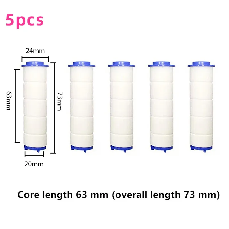 Cartouche filtrante en coton PP pour pommeau de douche, lot de 5, compatible avec la plupart des accessoires de salle de bains et douches à main ou pluie 7