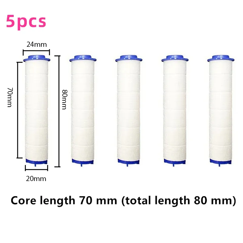 Cartouche filtrante en coton PP pour pommeau de douche, lot de 5, compatible avec la plupart des accessoires de salle de bains et douches à main ou pluie 8