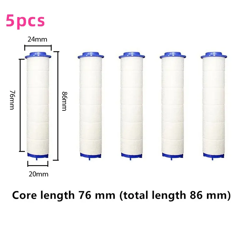 Cartouche filtrante en coton PP pour pommeau de douche, lot de 5, compatible avec la plupart des accessoires de salle de bains et douches à main ou pluie 9