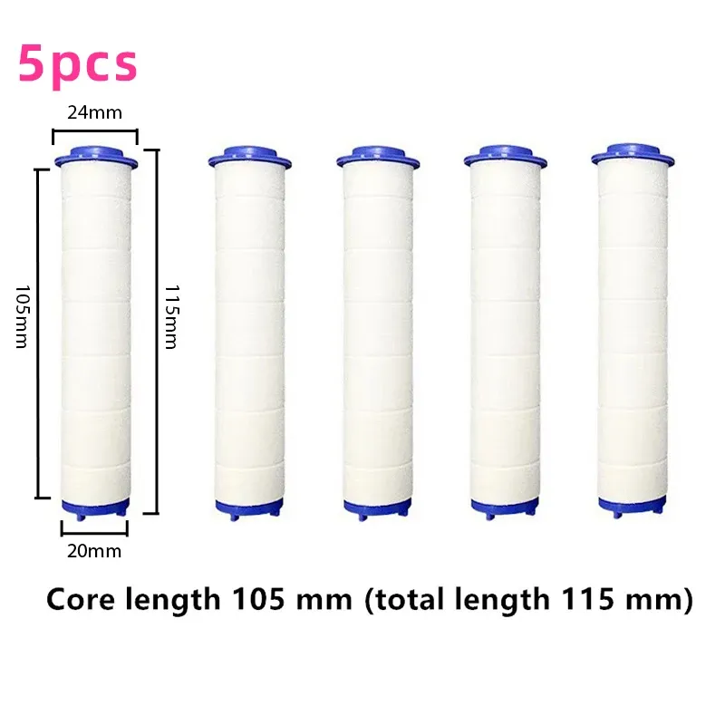 Cartouche filtrante en coton PP pour pommeau de douche, lot de 5, compatible avec la plupart des accessoires de salle de bains et douches à main ou pluie 11