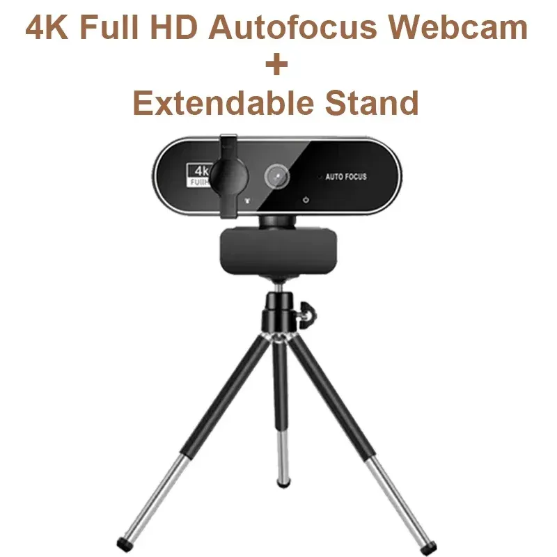 Webcam Full HD 4K avec microphone, autofocus, caméra 8 MP pour Windows, PC, ordinateur portable, iOS et MacBook 7