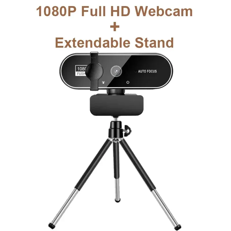 Webcam Full HD 4K avec microphone, autofocus, caméra 8 MP pour Windows, PC, ordinateur portable, iOS et MacBook 9