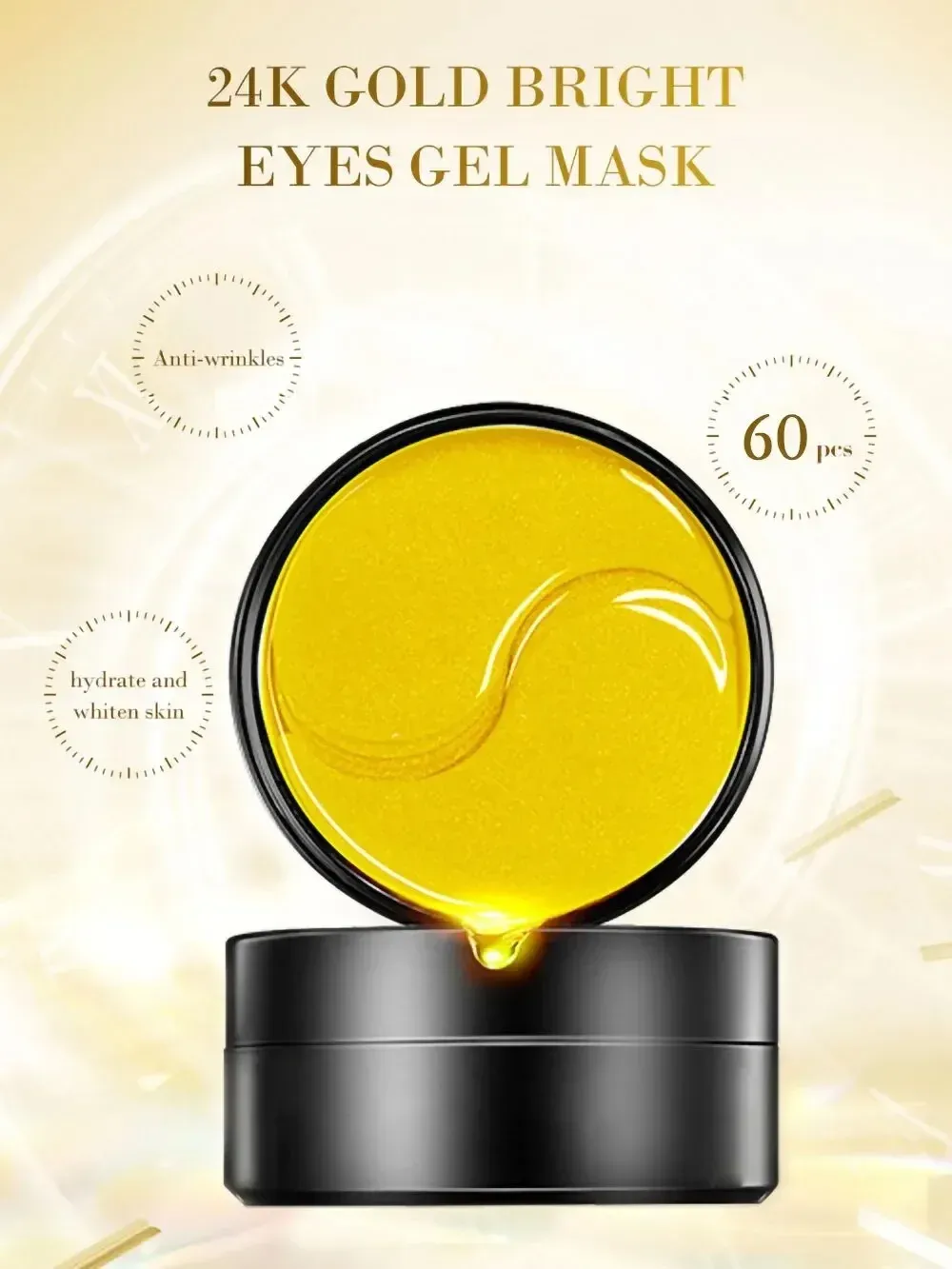 Masques pour les yeux hydratants dorés