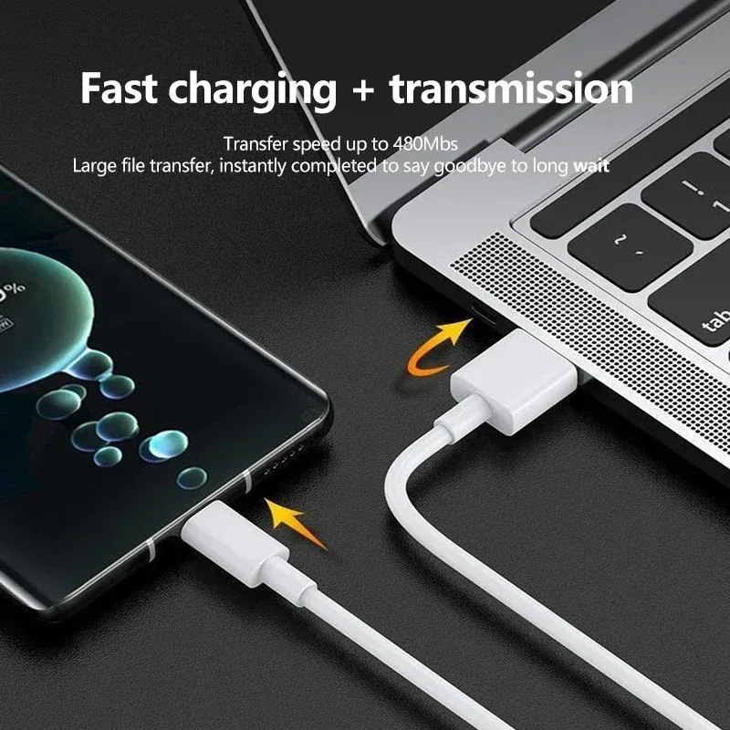 Câble USB-A vers USB-C de charge rapide 120 W 6 A, lot de 10, transfert de données haut débit, compatible Samsung, Xiaomi et Huawei 2