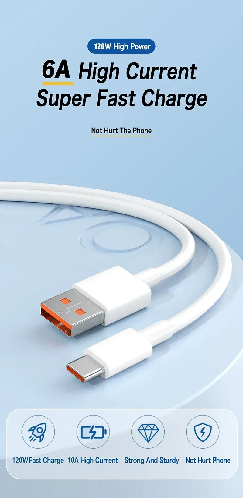 Câble de charge rapide USB-C, vue principale
