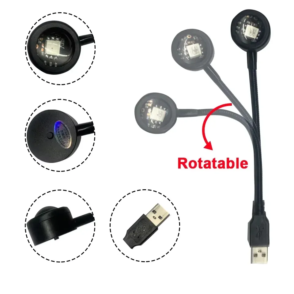 Lampe de projection LED HOMEFISH effet coucher de soleil, lumière d'ambiance USB pour chambre et salon 2