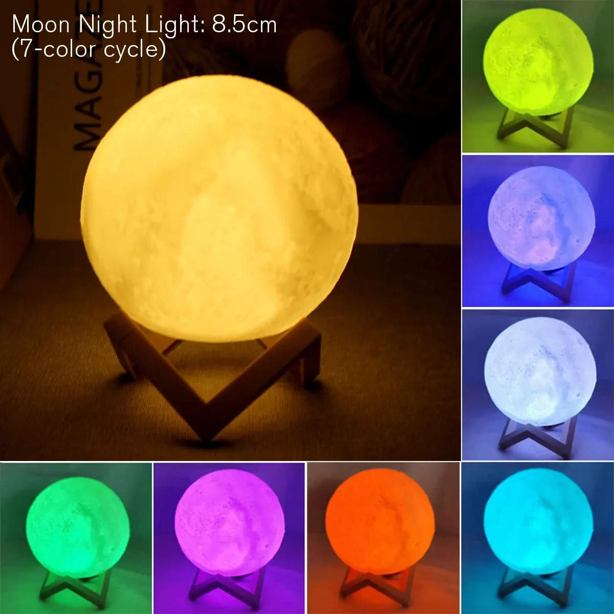 Veilleuse lune lumineuse dans une chambre d'enfant