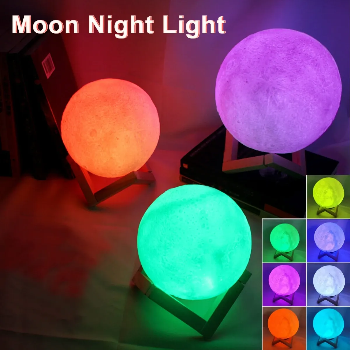 Lampe lune décorative en situation