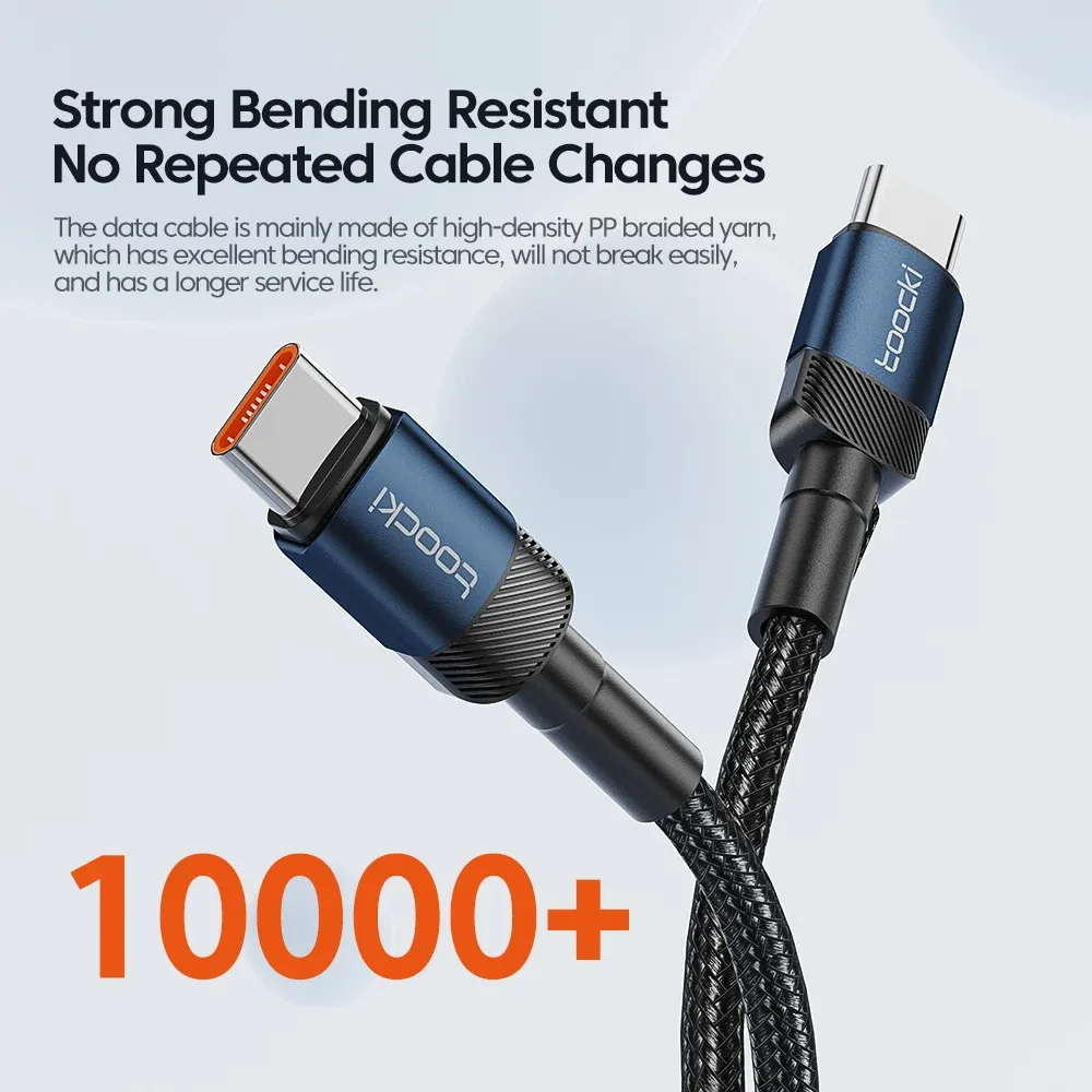 Câble USB-C vers USB-C Toocki 100 W, charge rapide PD 3.0 pour MacBook, Huawei, Xiaomi, POCO et Samsung 3